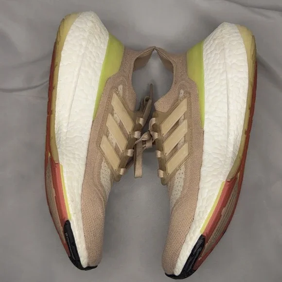 Adidas Trainers Womens 7 UltraBoost 21 Ash Pearl Pink Road Running Light Shoes - Picture 12 of 15